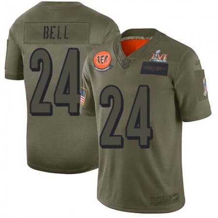 Nike Bengals #24 Vonn Bell Camo Super Bowl LVI Patch Youth Stitched NFL Limited 2019 Salute To Service Jersey