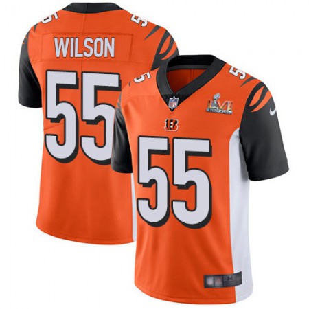 Nike Bengals #55 Logan Wilson Orange Alternate Super Bowl LVI Patch Youth Stitched NFL Vapor Untouchable Limited Jersey