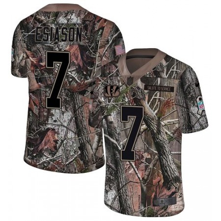 Nike Bengals #7 Boomer Esiason Camo Youth Stitched NFL Limited Rush Realtree Jersey