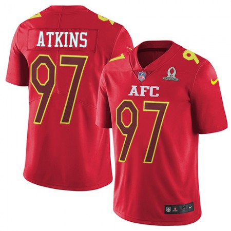 Nike Bengals #97 Geno Atkins Red Youth Stitched NFL Limited AFC 2017 Pro Bowl Jersey