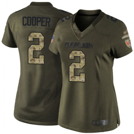 Nike Browns #2 Amari Cooper Green Women's Stitched NFL Limited 2015 Salute to Service Jersey