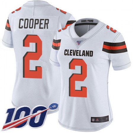 Nike Browns #2 Amari Cooper White Women's Stitched NFL 100th Season Vapor Untouchable Limited Jersey