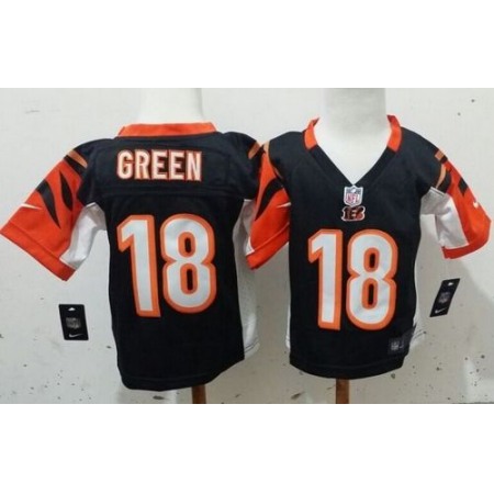 Toddler Nike Bengals #18 A.J. Green Black Team Color Stitched NFL Elite Jersey