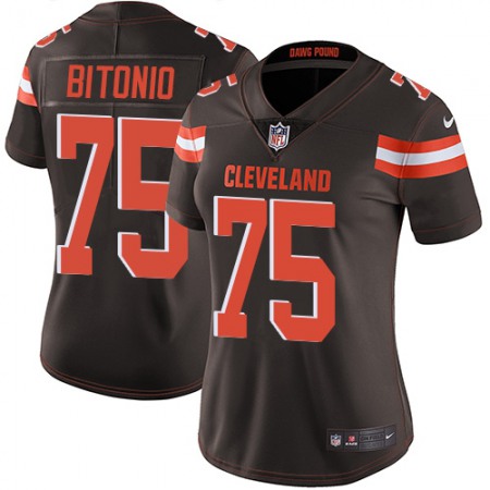 Nike Browns #75 Joel Bitonio Brown Team Color Women's Stitched NFL Vapor Untouchable Limited Jersey