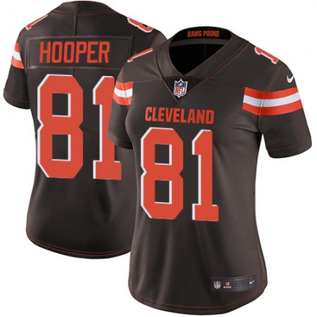 Nike Browns #81 Austin Hooper Brown Team Color Women's Stitched NFL Vapor Untouchable Limited Jersey