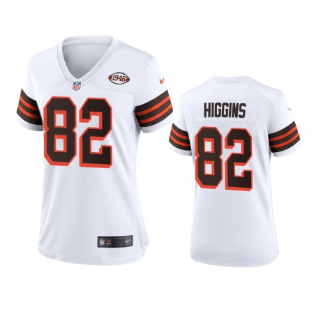 Women Browns #82 Rashard Higgins Nike 1946 Collection Alternate Game Limited NFL Jersey - White