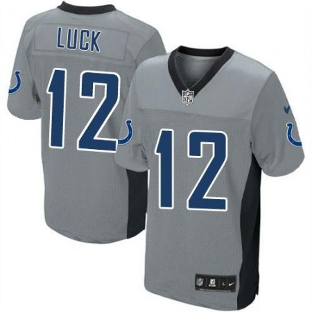 Nike Colts #12 Andrew Luck Grey Shadow Youth Stitched NFL Elite Jersey