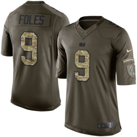 Nike Colts #9 Nick Foles Green Youth Stitched NFL Limited 2015 Salute to Service Jersey