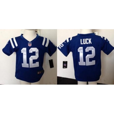 Toddler Nike Colts #12 Andrew Luck Royal Blue Team Color Stitched NFL Elite Jersey