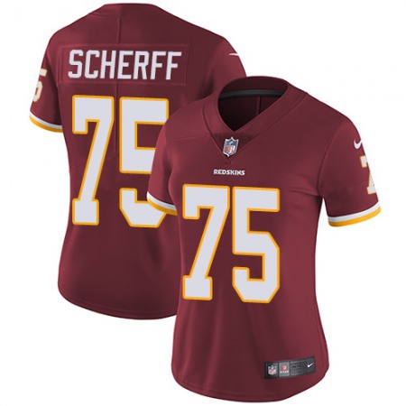 Nike Commanders #75 Brandon Scherff Burgundy Red Team Color Women's Stitched NFL Vapor Untouchable Limited Jersey