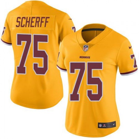 Nike Commanders #75 Brandon Scherff Gold Women's Stitched NFL Limited Rush Jersey