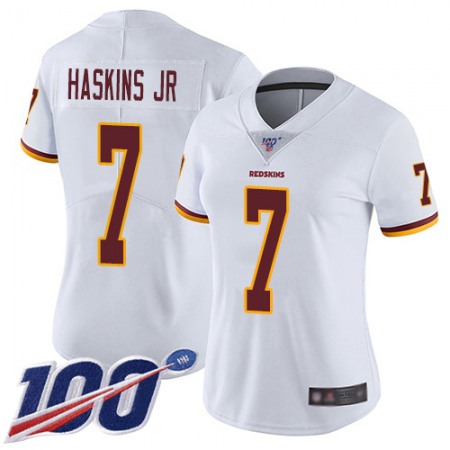 Nike Commanders #7 Dwayne Haskins Jr White Women's Stitched NFL 100th Season Vapor Limited Jersey