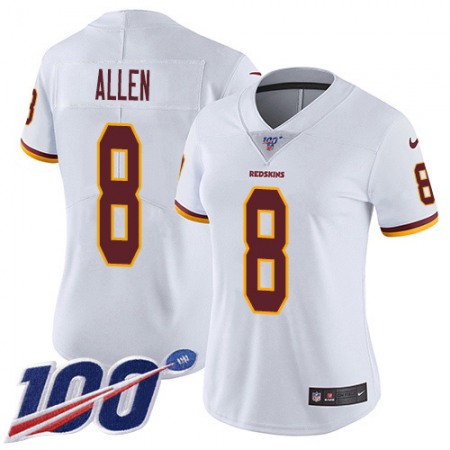 Nike Commanders #8 Kyle Allen White Women's Stitched NFL 100th Season Vapor Untouchable Limited Jersey