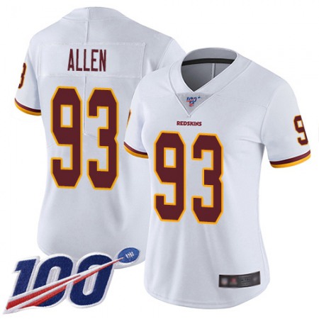 Nike Commanders #93 Jonathan Allen White Women's Stitched NFL 100th Season Vapor Limited Jersey