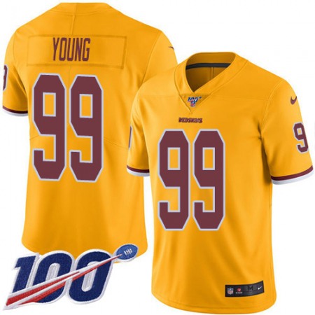 Nike Commanders #99 Chase Young Gold Youth Stitched NFL Limited Rush 100th Season Jersey