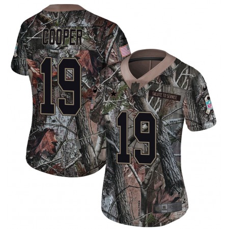 Nike Cowboys #19 Amari Cooper Camo Women's Stitched NFL Limited Rush Realtree Jersey