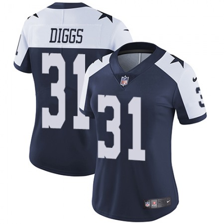 Nike Cowboys #31 Trevon Diggs Navy Blue Thanksgiving Women's Stitched NFL Vapor Throwback Limited Jersey