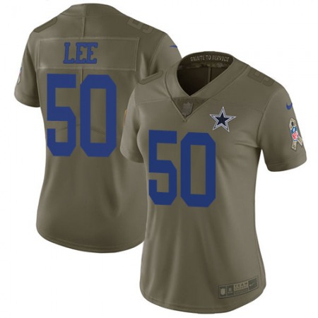 Nike Cowboys #50 Sean Lee Olive Women's Stitched NFL Limited 2017 Salute to Service Jersey