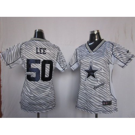 Nike Cowboys #50 Sean Lee Zebra Women's Stitched NFL Elite Jersey