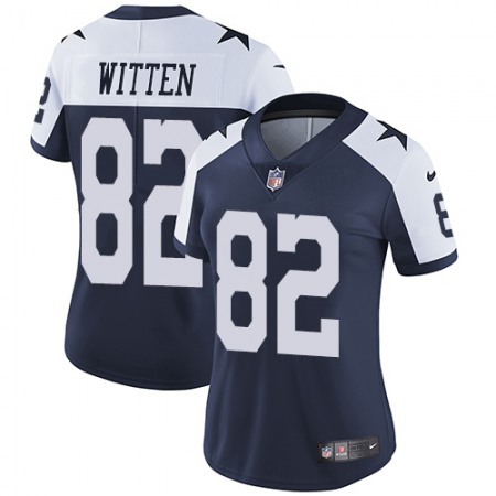 Nike Cowboys #82 Jason Witten Navy Blue Thanksgiving Women's Stitched NFL Vapor Untouchable Limited Throwback Jersey