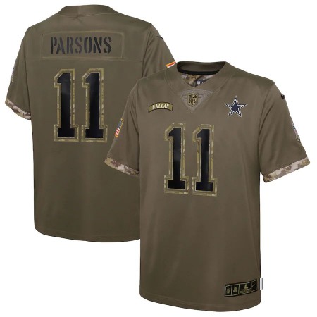 Dallas Cowboys #11 Micah Parsons Nike Youth 2022 Salute To Service Limited Jersey - Olive