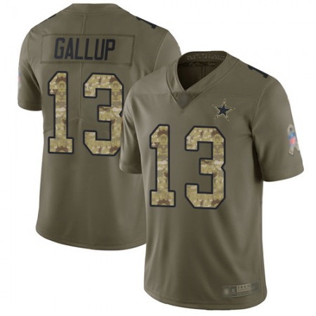 Nike Cowboys #13 Michael Gallup Olive/Camo Youth Stitched NFL Limited 2017 Salute to Service Jersey