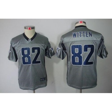 Nike Cowboys #82 Jason Witten Grey Shadow Youth Stitched NFL Elite Jersey