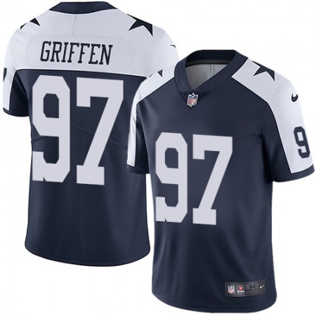 Nike Cowboys #97 Everson Griffen Navy Blue Thanksgiving Youth Stitched NFL 100th Season Vapor Throwback Limited Jersey