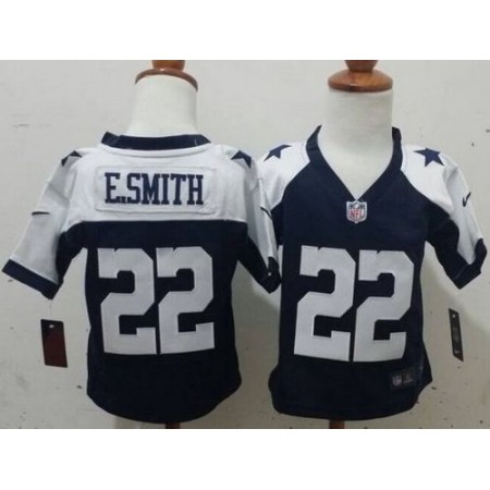 Toddler Nike Cowboys #22 Emmitt Smith Navy Blue Thanksgiving Stitched NFL Elite Jersey