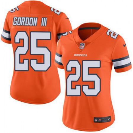 Nike Broncos #25 Melvin Gordon III Orange Women's Stitched NFL Limited Rush Jersey