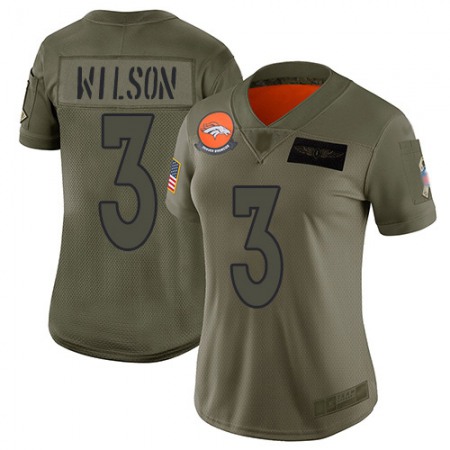 Nike Broncos #3 Russell Wilson Camo Women's Stitched NFL Limited 2019 Salute To Service Jersey