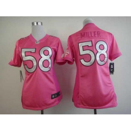 Nike Broncos #58 Von Miller Pink Women's Be Luv'd Stitched NFL Elite Jersey