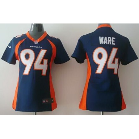 Nike Broncos #94 DeMarcus Ware Blue Alternate Women's Stitched NFL New Elite Jersey