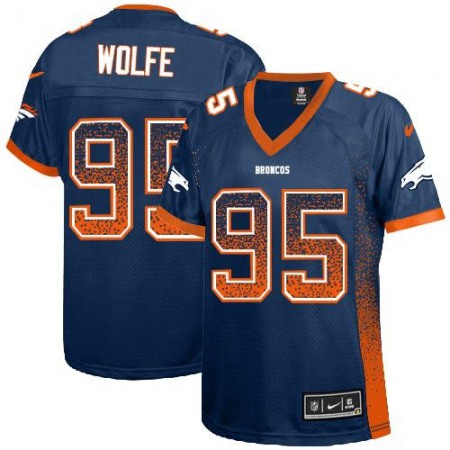 Nike Broncos #95 Derek Wolfe Blue Alternate Women's Stitched NFL Elite Drift Fashion Jersey