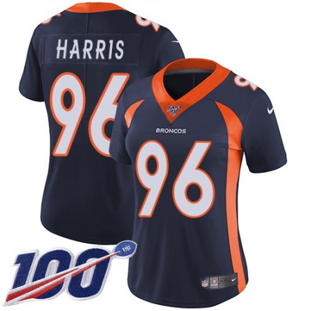 Nike Broncos #96 Shelby Harris Navy Blue Alternate Women's Stitched NFL 100th Season Vapor Untouchable Limited Jersey