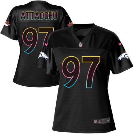 Nike Broncos #97 Jeremiah Attaochu Black Women's NFL Fashion Game Jersey