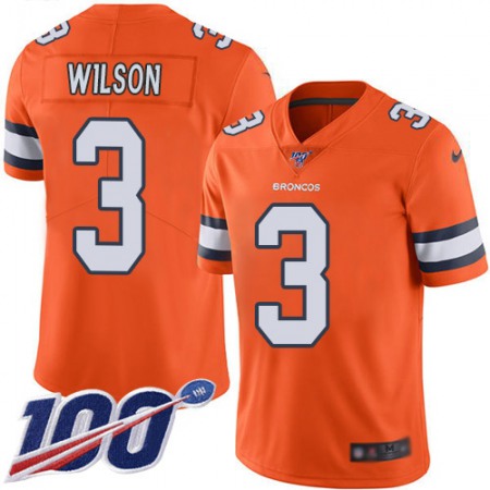 Nike Broncos #3 Russell Wilson Orange Youth Stitched NFL Limited Rush 100th Season Jersey