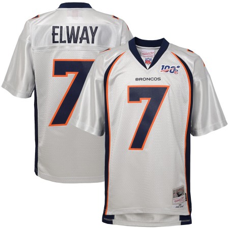 Youth Denver Broncos #7 John Elway Mitchell & Ness Platinum NFL 100 Retired Player Legacy Jersey