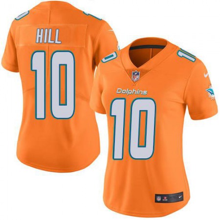 Nike Dolphins #10 Tyreek Hill Orange Women's Stitched NFL Limited Rush Jersey