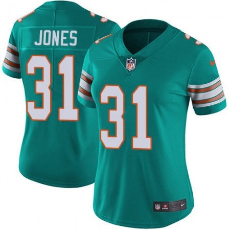 Nike Dolphins #31 Byron Jones Aqua Green Alternate Women's Stitched NFL Vapor Untouchable Limited Jersey