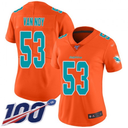 Nike Dolphins #53 Kyle Van Noy Orange Women's Stitched NFL Limited Inverted Legend 100th Season Jersey