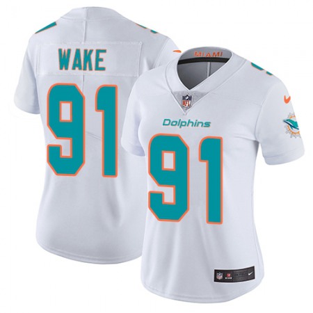 Nike Dolphins #91 Cameron Wake White Women's Stitched NFL Vapor Untouchable Limited Jersey