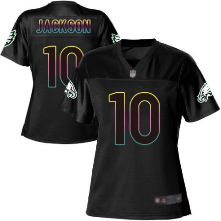 Nike Eagles #10 DeSean Jackson Black Women's NFL Fashion Game Jersey