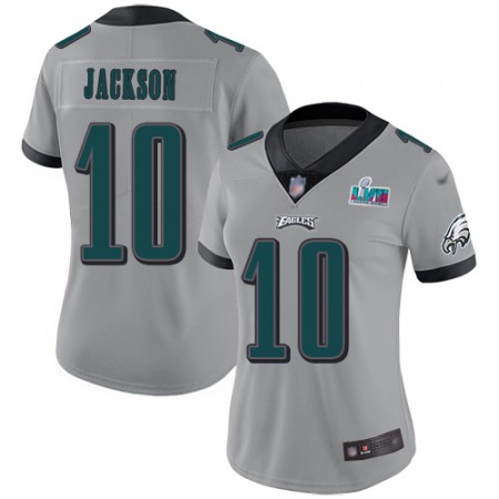 Nike Eagles #10 DeSean Jackson Silver Super Bowl LVII Patch Women's Stitched NFL Limited Inverted Legend Jersey