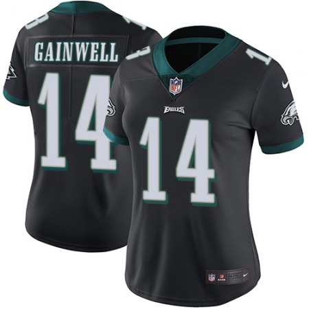 Nike Eagles #14 Kenneth Gainwell Black Alternate Women's Stitched NFL Vapor Untouchable Limited Jersey