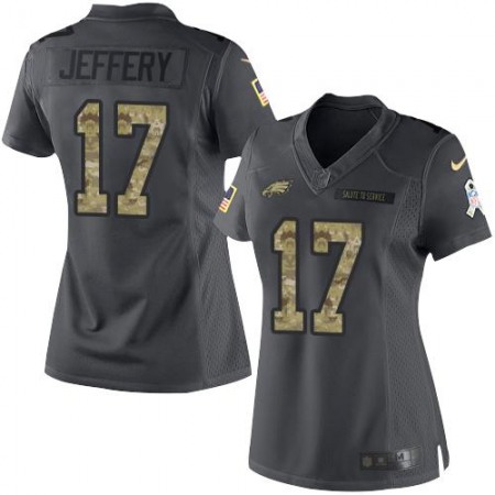 Nike Eagles #17 Alshon Jeffery Black Women's Stitched NFL Limited 2016 Salute to Service Jersey