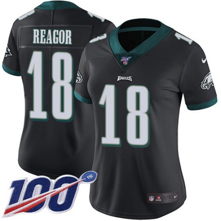 Nike Eagles #18 Jalen Reagor Black Alternate Women's Stitched NFL 100th Season Vapor Untouchable Limited Jersey