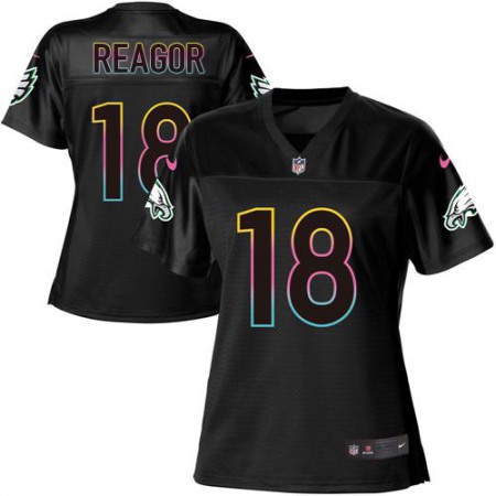 Nike Eagles #18 Jalen Reagor Black Women's NFL Fashion Game Jersey