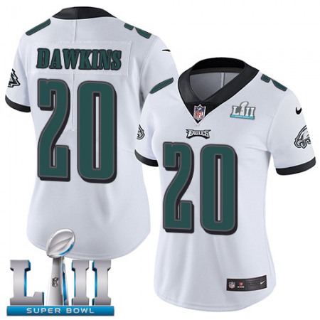 Nike Eagles #20 Brian Dawkins White Super Bowl LII Women's Stitched NFL Vapor Untouchable Limited Jersey