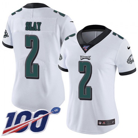 Nike Eagles #2 Darius Slay White Women's Stitched NFL 100th Season Vapor Untouchable Limited Jersey